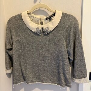 Size S, sweater shirt with jem collar